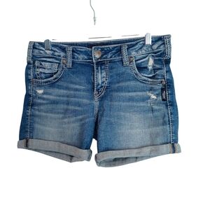 Silver -"Sam" Denim Blue Women's Shorts - Size 27